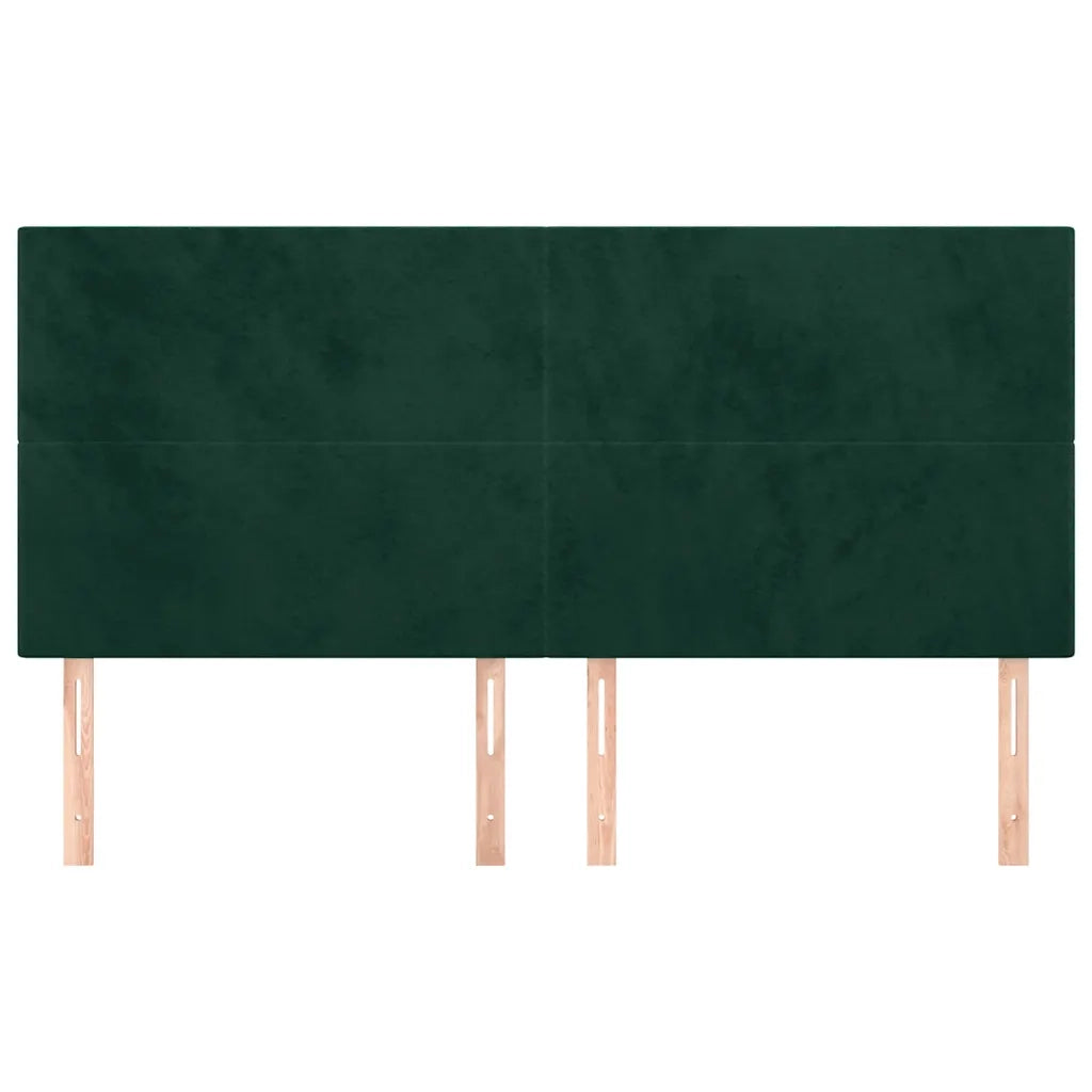 Testiera | Testata Verde Scuro 200x5x118/128 cm Velluto