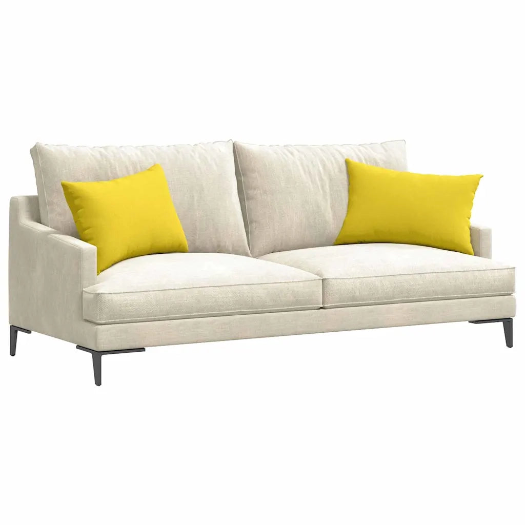 Cuscini da Divano 2 pz-Set di 2 Cuscini per Sofa Giallo Chiaro 60 x 40 cm Tessuto