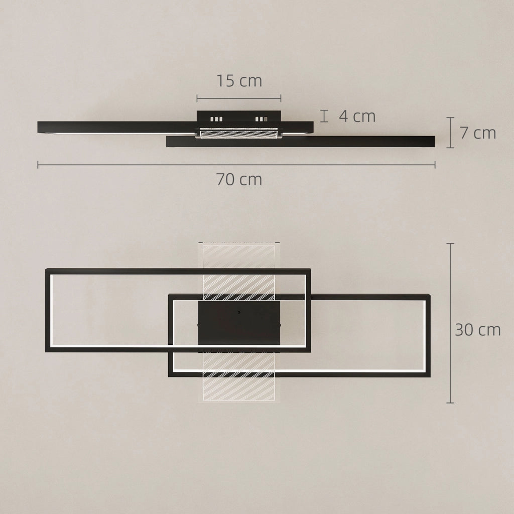 Lampada LED Soffitto Dimmerabile Telecomando ¨C zephmum ¨C Nero 70x30 cm