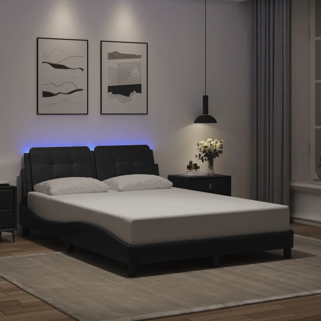 Giroletto con LED senza Materasso Zadar Nero 140x200 cm 3214110