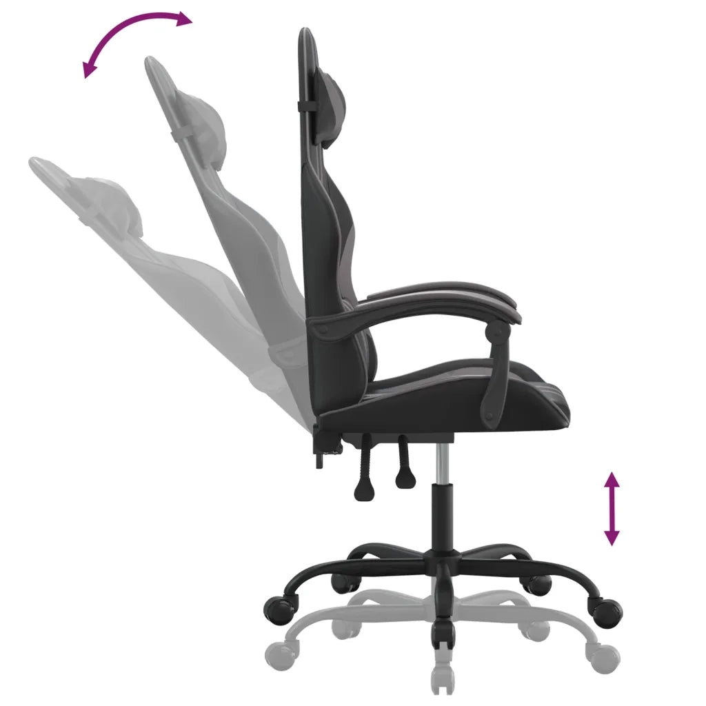 Sedia da Gaming Nera e Grigia in Similpelle 3143822