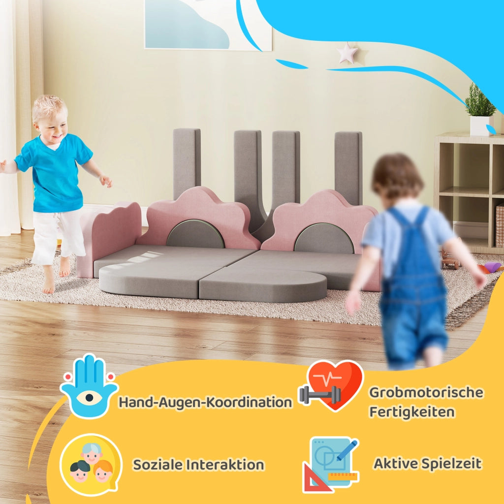 Set blocchi di schiuma per arrampicata e gioco ¨C zephmum ¨C grigio e rosa