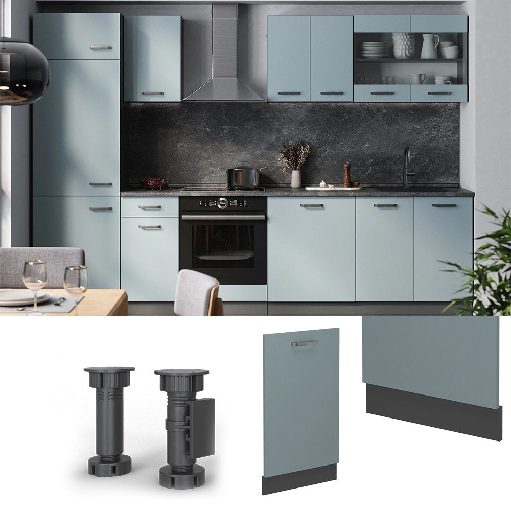 Pannello frontale della lavastoviglie R-Line Grigio-blu/Antracite 45 cm, PL Marmo Vicco