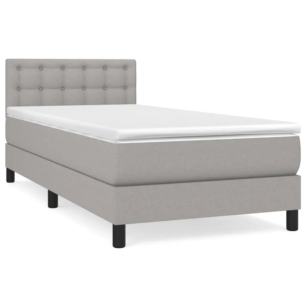 Giroletto a Molle con Materasso Grigio Chiaro 80x200 cm Tessuto 3140329