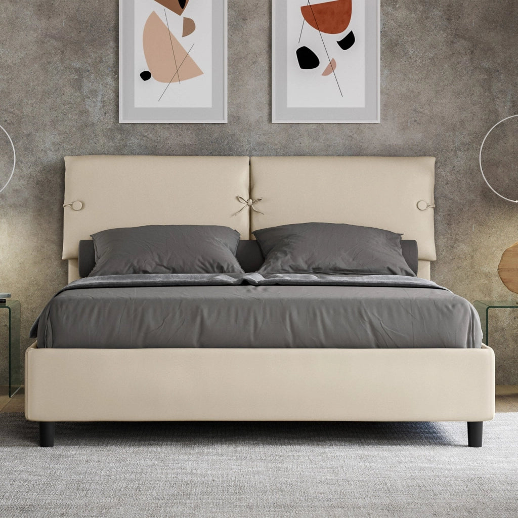 Letto Matrimoniale 160x190 cm con Rete Sleeper Tortora