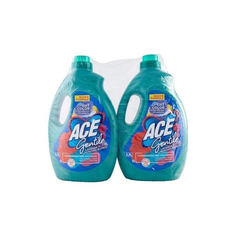 ACE GENTILE CANDEGGINA IGIENIZZANTE PER COLORATI 2,3 LT X 2 PZ LAVADA E MUSCHIO BIANCO OKX