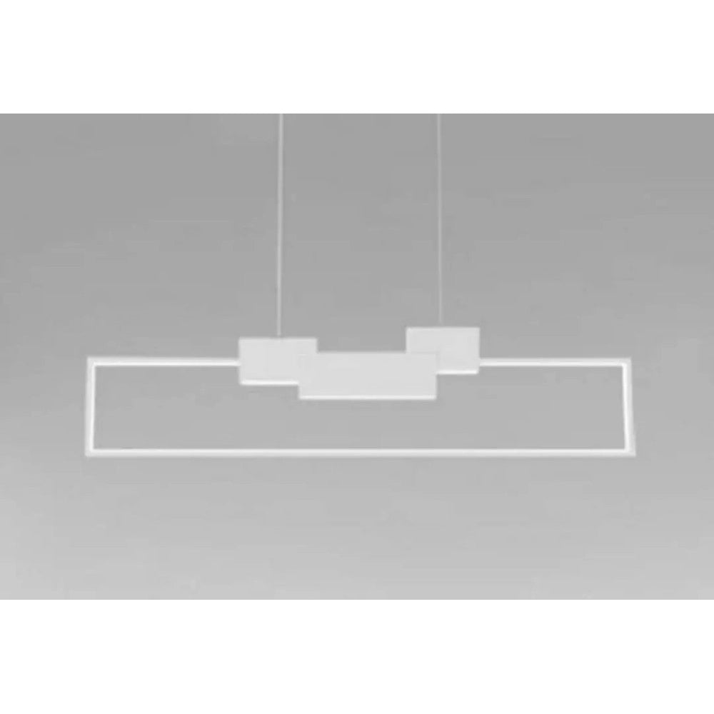 Trade Shop - Lampadario A Sospensione Led 42w Rettangolare Design Moderno Bianco Luce Fredda 71578 -