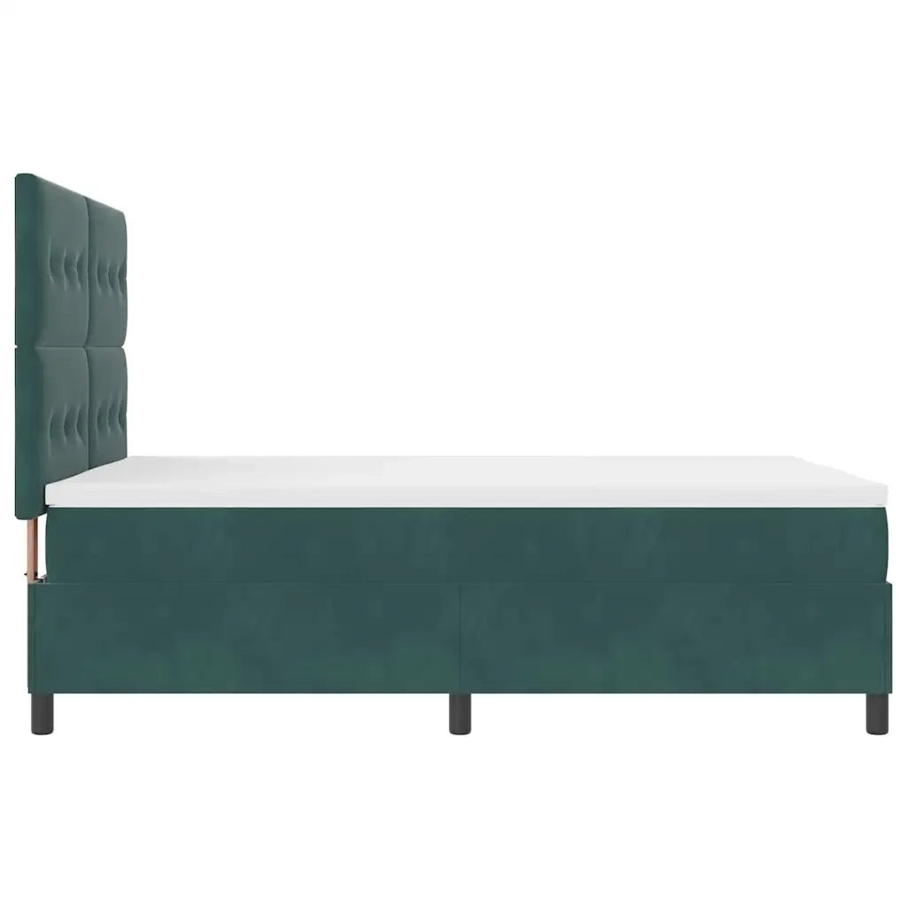 Letto a Sorgente LED Verde Scuro 140 x 200 cm Velluto 3343319