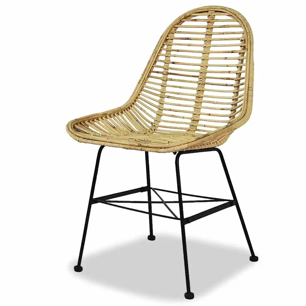 Sedie da Pranzo 2 pz in Rattan Naturale 244569