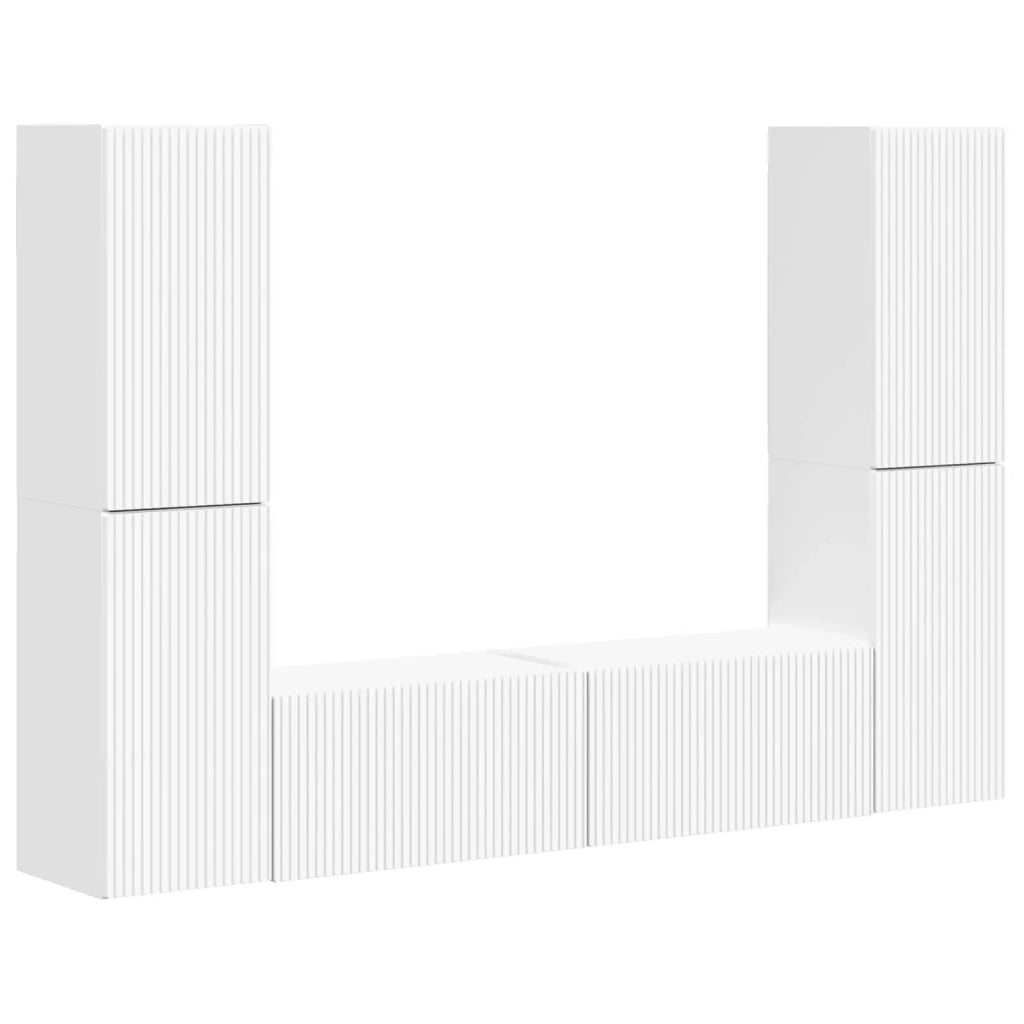 Set mobile TV 6 pcs Bianco Legno multistrato 3409105