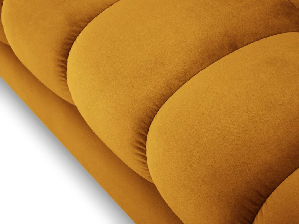 Cosmopolitan Design - Divano angolare destro "Bali" 5 posti in velluto giallo 
