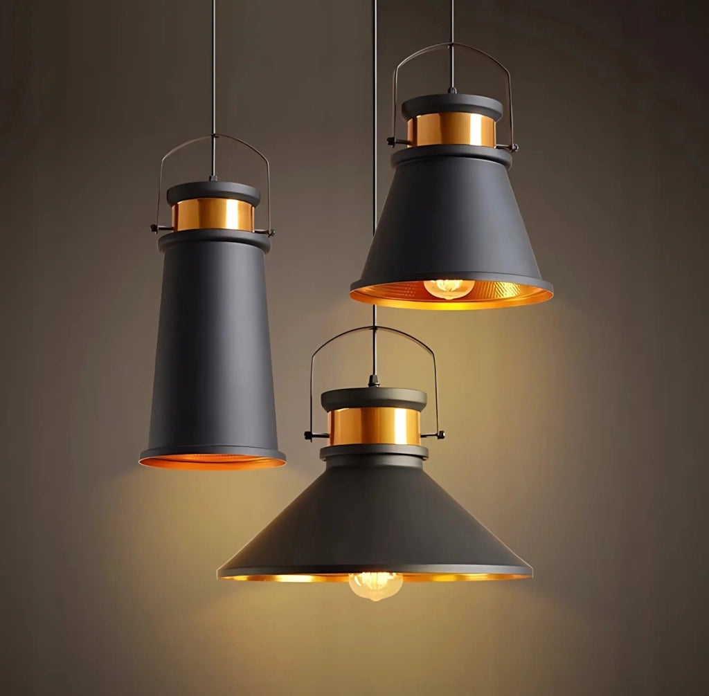Lampada Da Soffitto Asti A Nero/oro