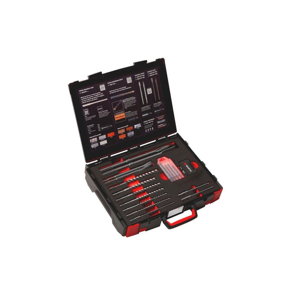Set professionale punte e scalpelli sds plus 44 pezzi per cemento e muratura