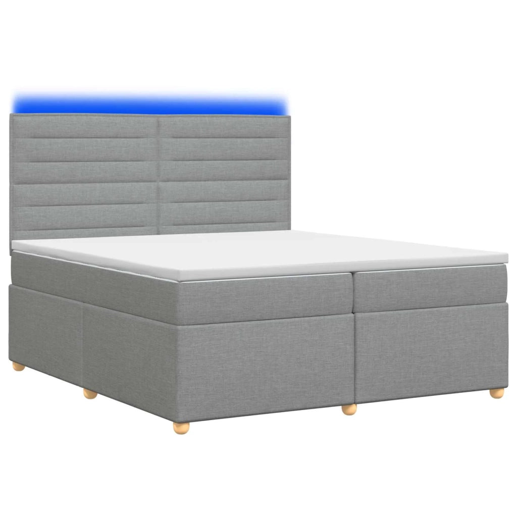 Letto box spring con materasso Grigio Chiaro 200 x 200 cm 3455420