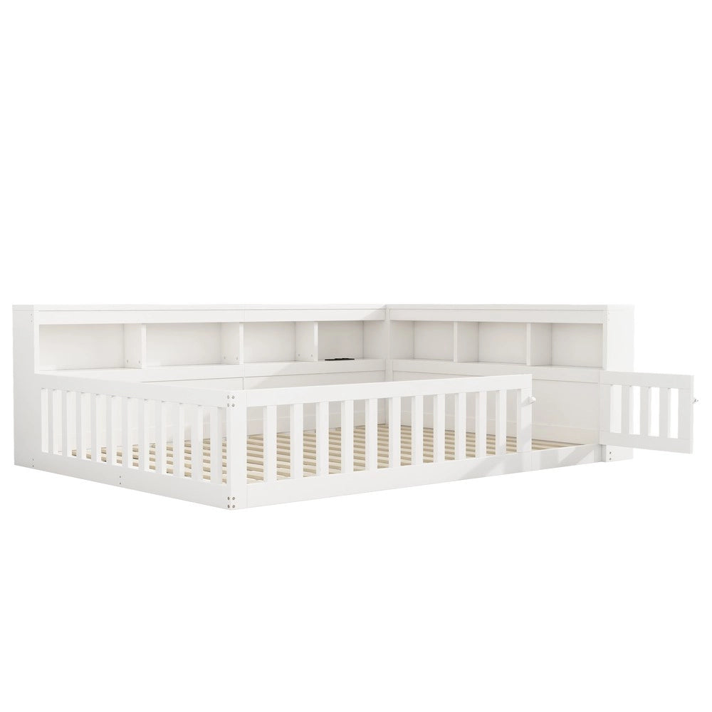 Letto Diurno con Contenitore e Rete a Doghe ¨C MINIMAL ¨C Bianco 140x190