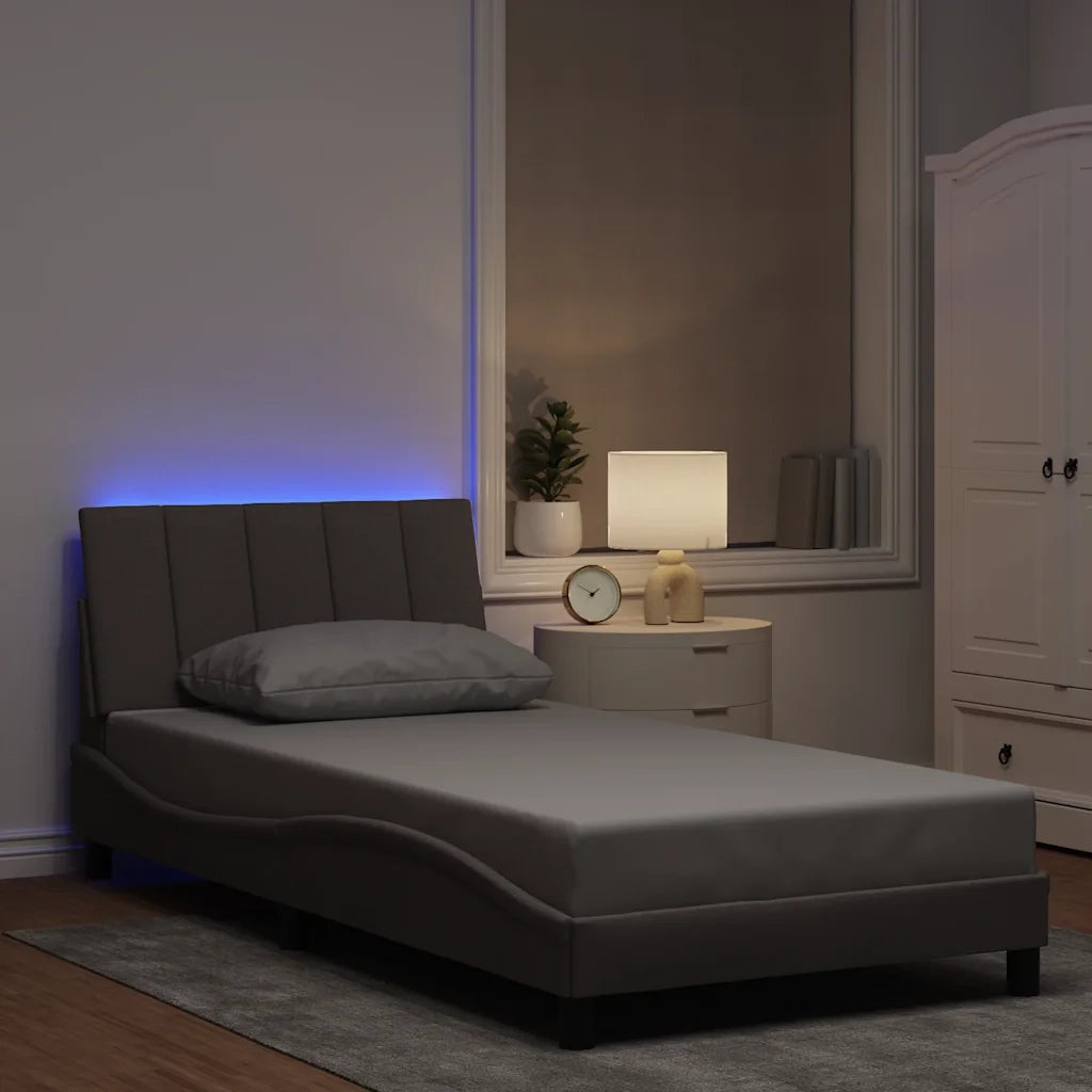 Giroletto senza Materasso-Struttura Letto Hanko Tortora 100x200 cm in Tessuto 530202