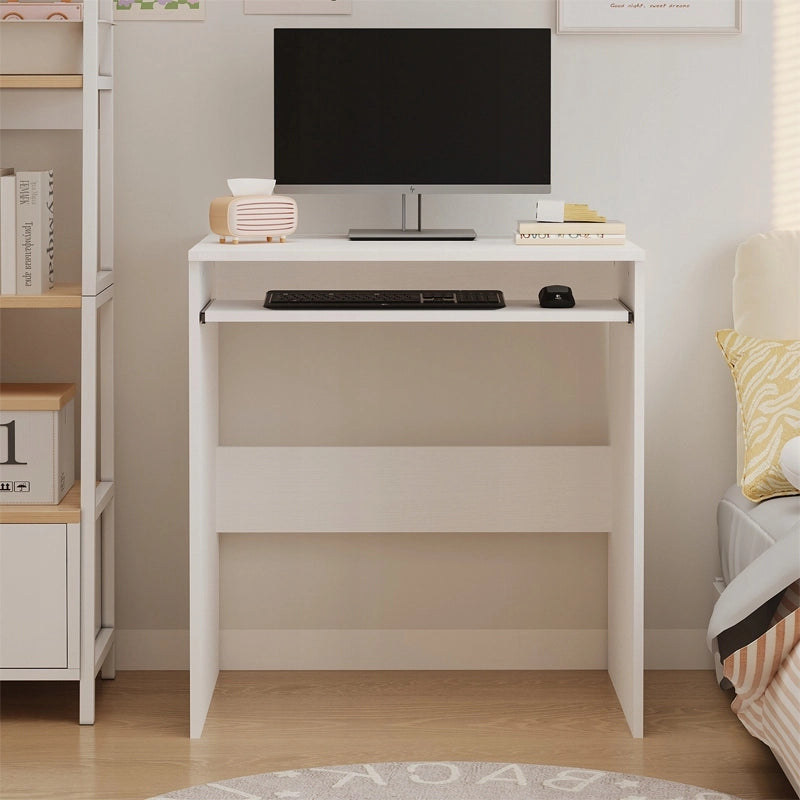 SCRIVANIA PER COMPUTER – BIANCA, MODERNA, CON RIPIANO PER LA TASTIERA, STILE LOFT, 70 CM