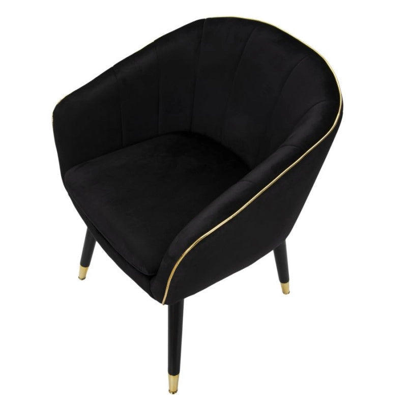 Poltrona Paris Nera/gold cm 62x58x78