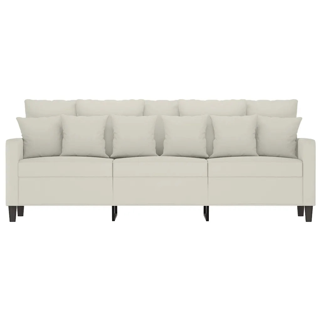 Divano a 3 Posti-Sofa 3 Posti Crema 180 cm in Velluto 284632