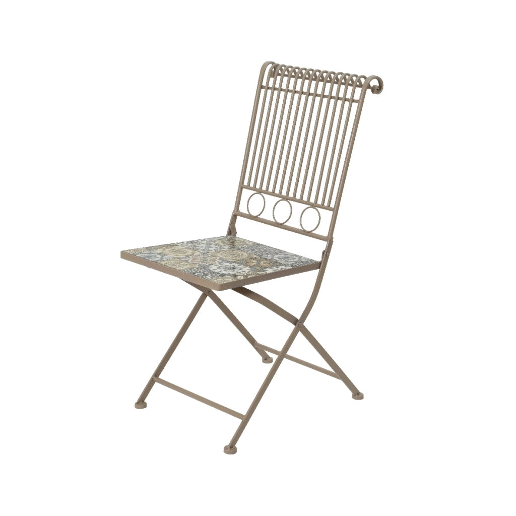 SEDIA BISTROT 50X38XH92CM IN FERRO TORTORA.