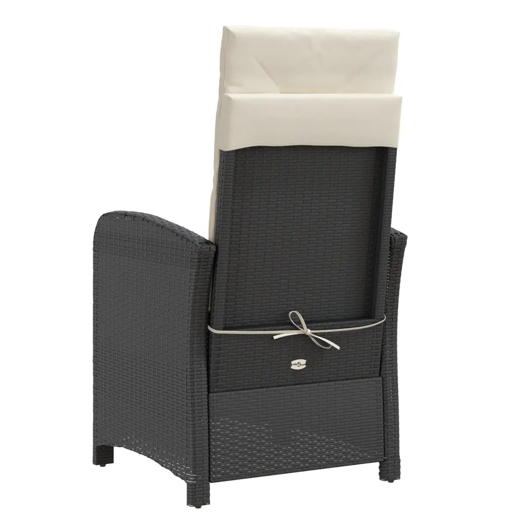 Set da Bistrò 3 pz con Cuscini Nero in Polyrattan 365176