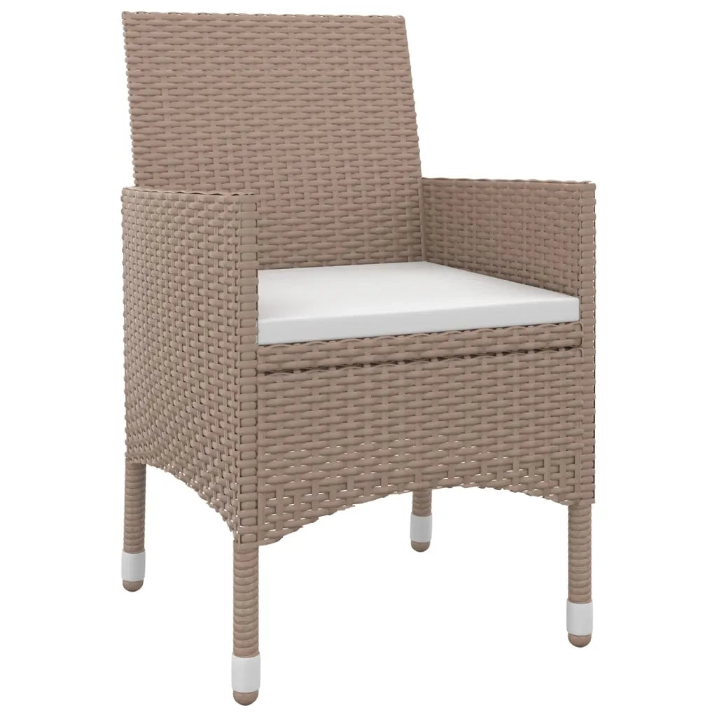 Set da Pranzo per Giardino 5 pz con Cuscini Polyrattan e Vetro 3099753