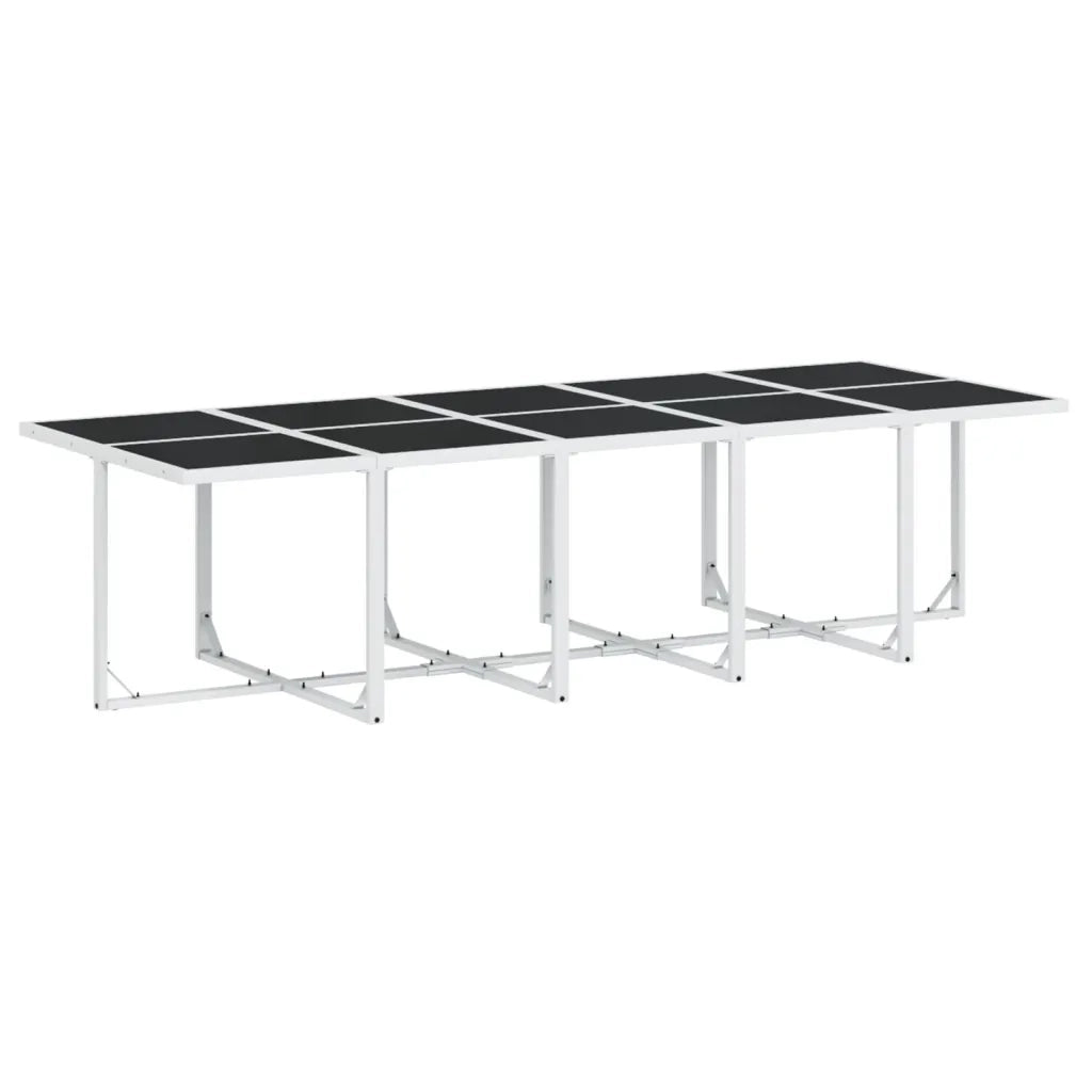 Set da Pranzo da Giardino 11 pz con Cuscini Bianco in Textilene 3295091