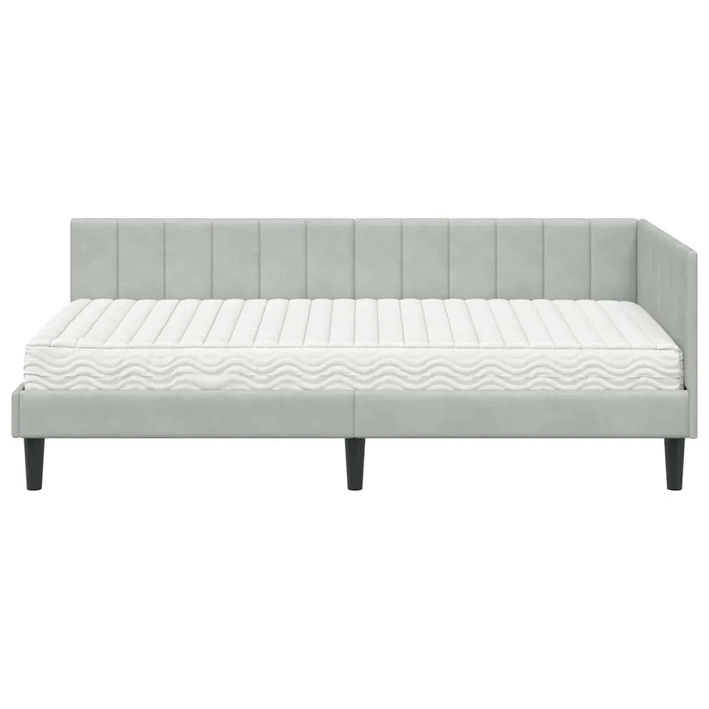 Struttura Letto Angolare con Materasso 2 pcs Grigio chiaro 3393908