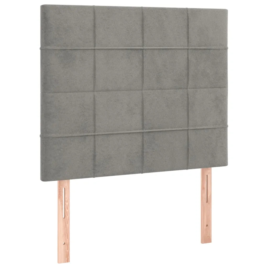 Letto a Molle Materasso e LED-Struttura Letto con Materasso Grigio Chiaro 80x200 cm Velluto 301158