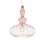 Lampada A Sospensione Industrial-Minimal Clarissa Metallo Oro Rosa 1 Luce E27
