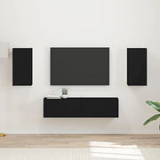 Set mobile TV 4 pcs Nero Legno multistrato