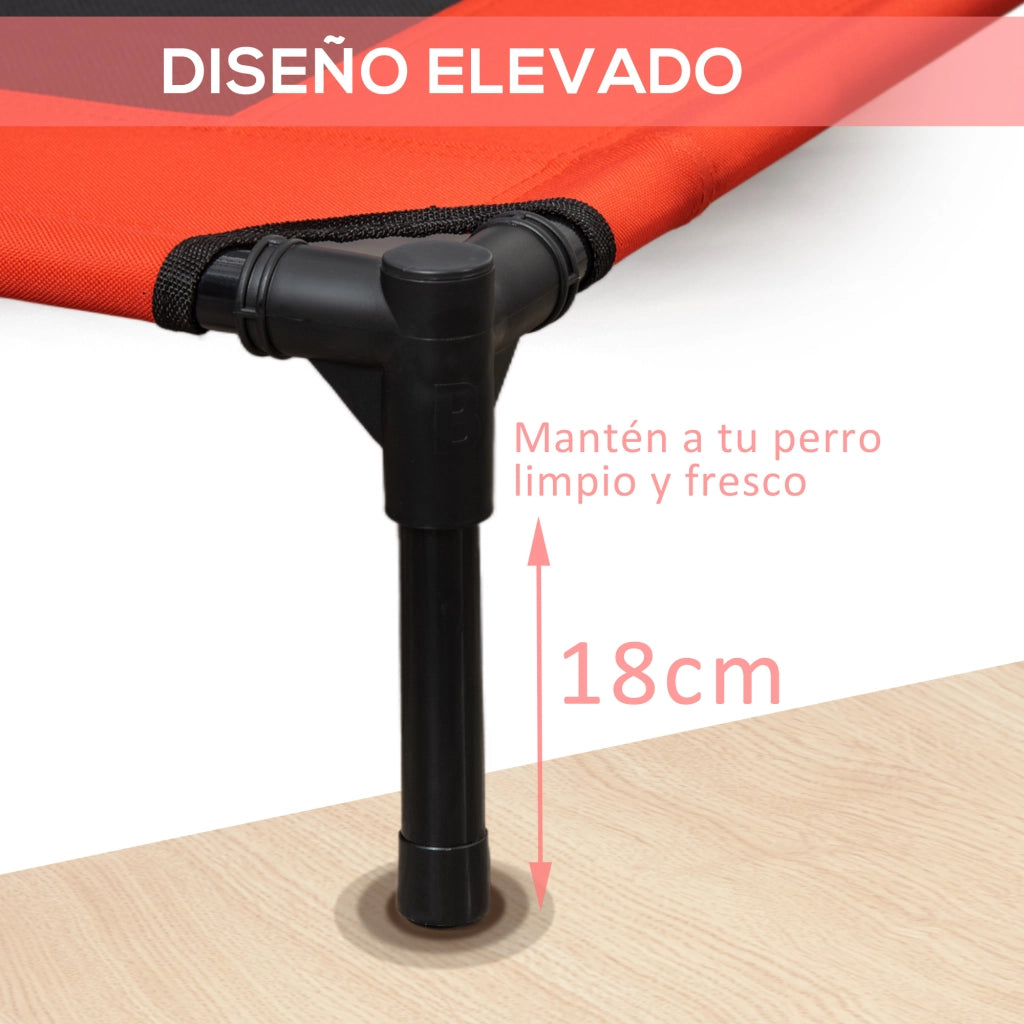 Letto per Cani Gatti Portatile con Zona a Maglia ¨C Zephmum ¨C Rosso 91.5x76.2x18 cm