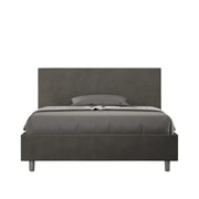 BS COM Letto una piazza e mezza con rete imbottito 130x210 microfibra grigio