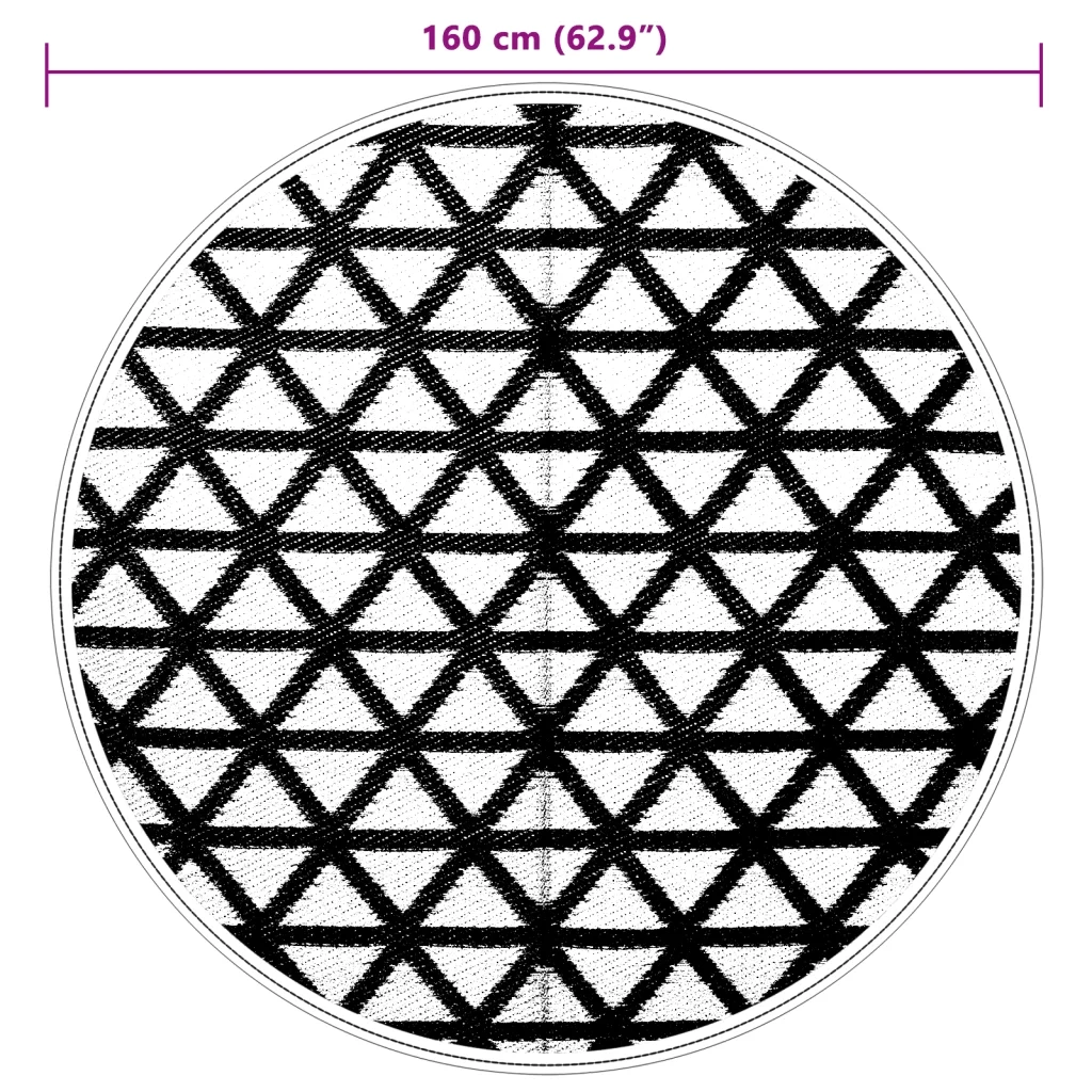 Tappeto da Esterni ARAKIL Nero Ø160 cm in PP 368463