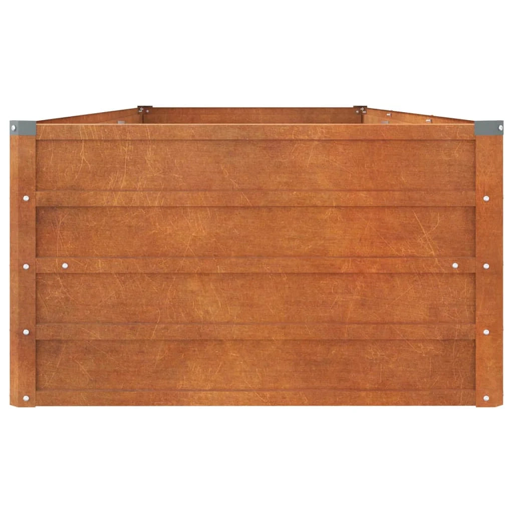 Fioriera rialzata per piante fiori terrazza giardino finitura ruggine 240 x 80 x 45 cm acciaio corten marrone 02_0039868