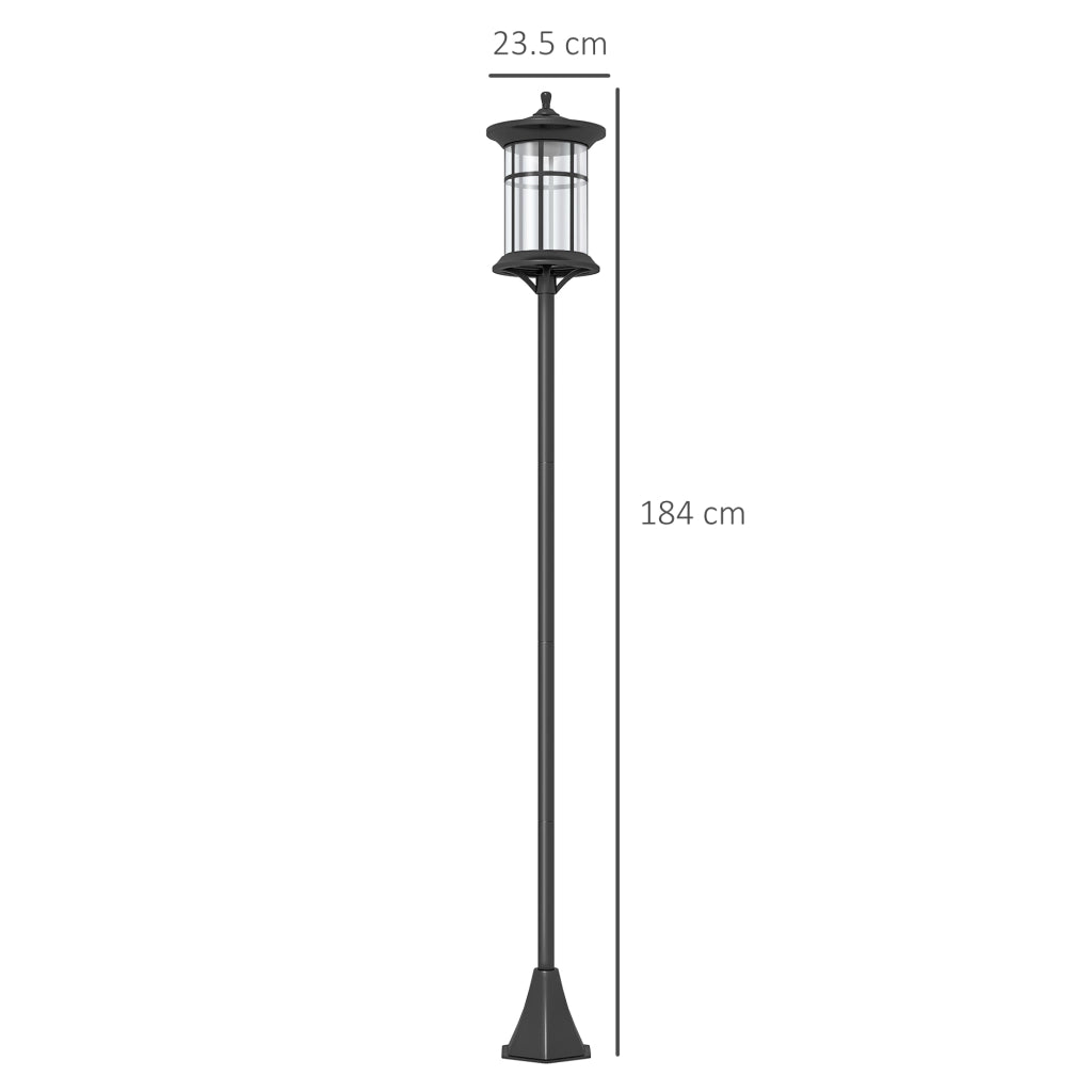Lampione Solare da Giardino ¨C Minimal ¨C Nero 184cm IP44 LED
