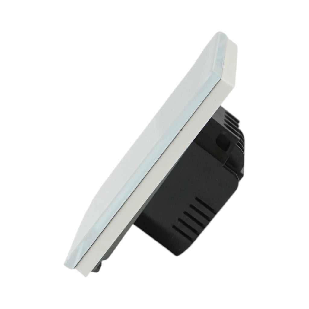 Interruttore touch per testa scala bianco 220V, spia luminosa, cornice in vetro 86x86x34mm