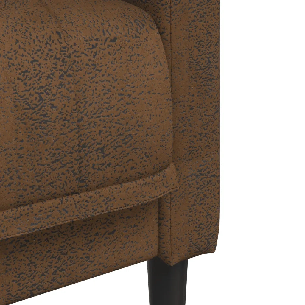 Divano a 2 Posti-Sofa 2 Posti Marrone in Similpelle Scamosciata 751512