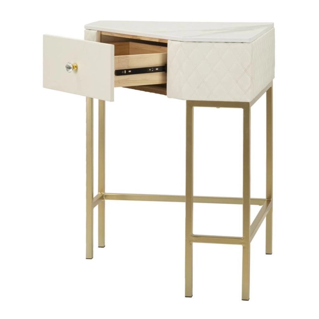 Tavolo Consolle VKH608, Bianco, Legno, 84,5x60x77 cm