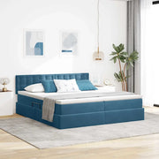Letto con Contenitore con materasso Blu Scuro 100 x 200 cm