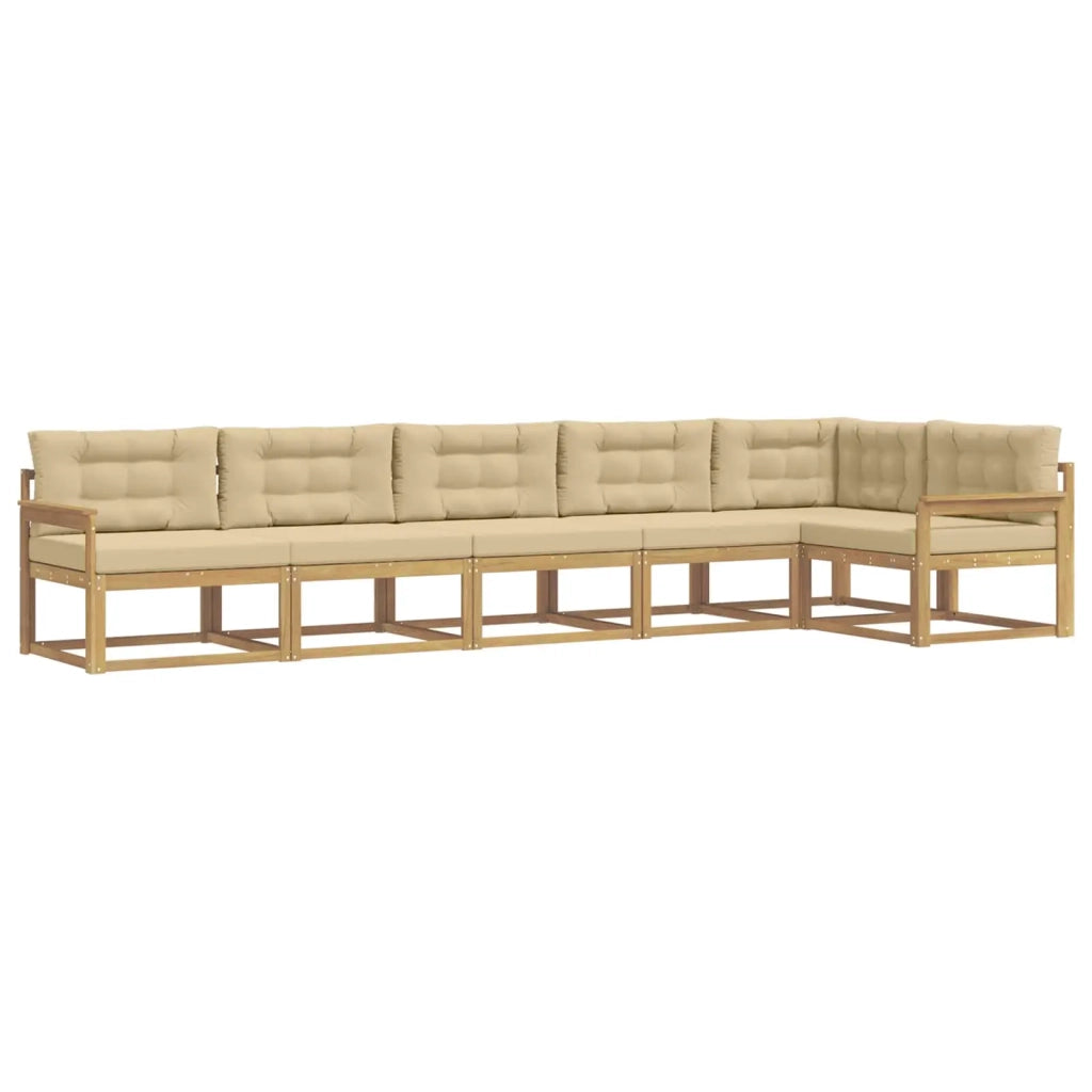 Set di divani da esterno 4 pz Bianco e Beige Poliestere 3386507