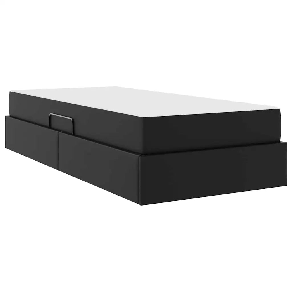 Letto con contenitore e materasso 2 pcs Nero Pelle 3399592