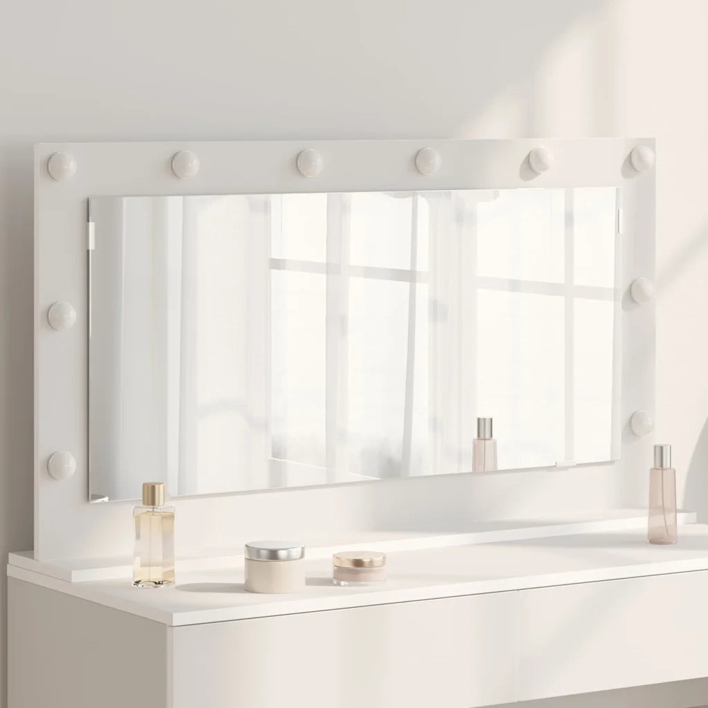 Specchio da Vanità Rettangolare Bianco 100 x 55 x 18 cm 868301