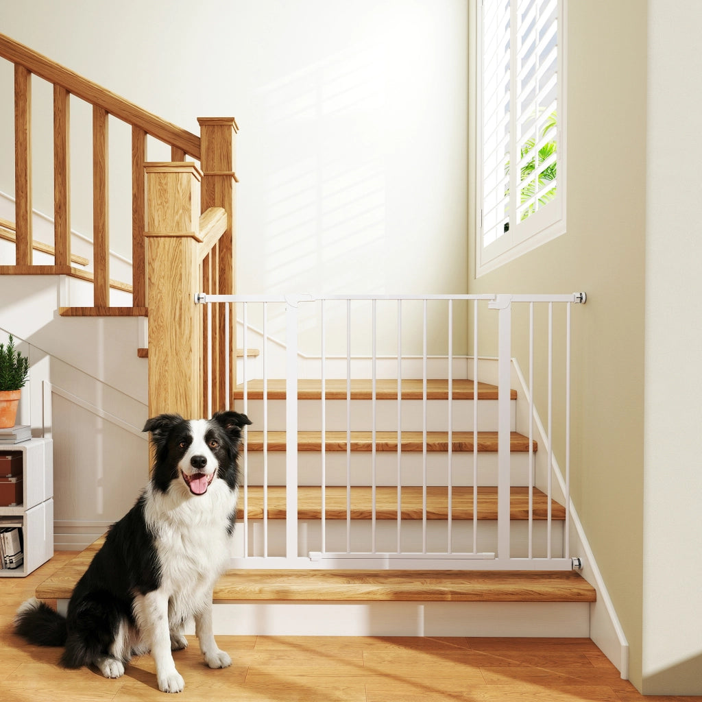 Cancelletto di Sicurezza Estensibile ¨C Xylo ¨C Metallo e Plastica Bianco 76-107 cm