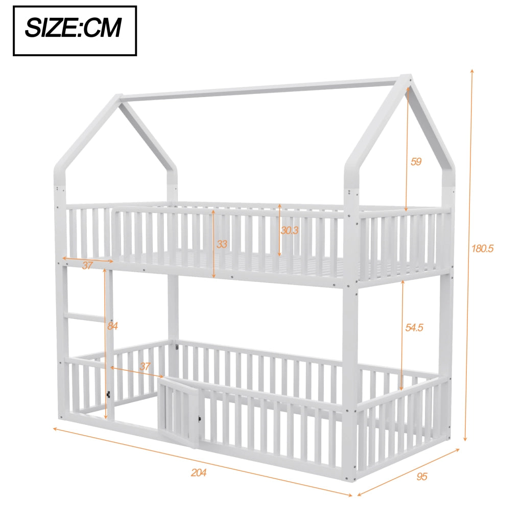 Letto a castello funzione casa metallo 90x200 cm