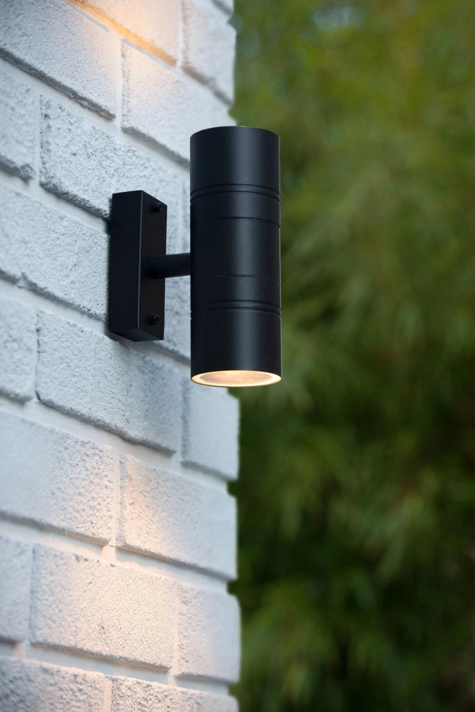 Applique esterna Lucide ARNE-LED nera 2xGU10 IP44 2700K