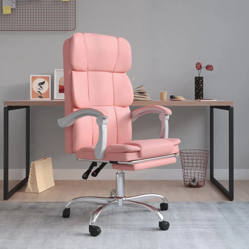 Poltrona da Ufficio Reclinabile Rosa in Similpelle 349633