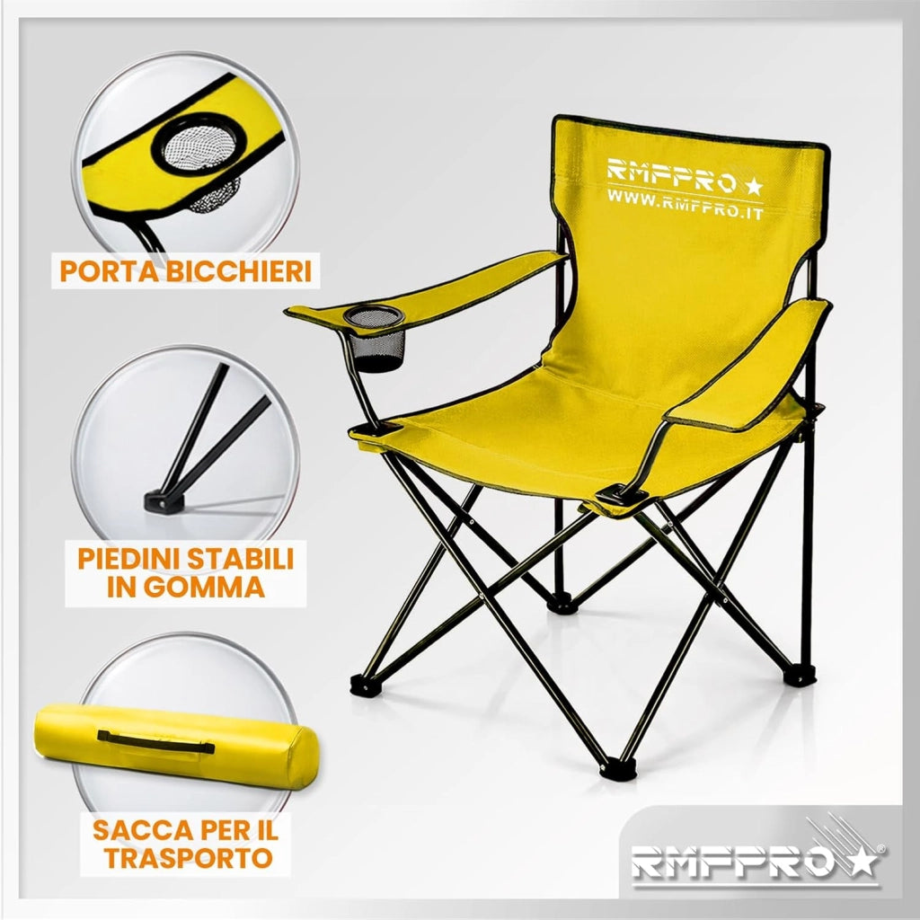 RMF PRO SET 2 SEDIE DA CAMPEGGIO GIALLA