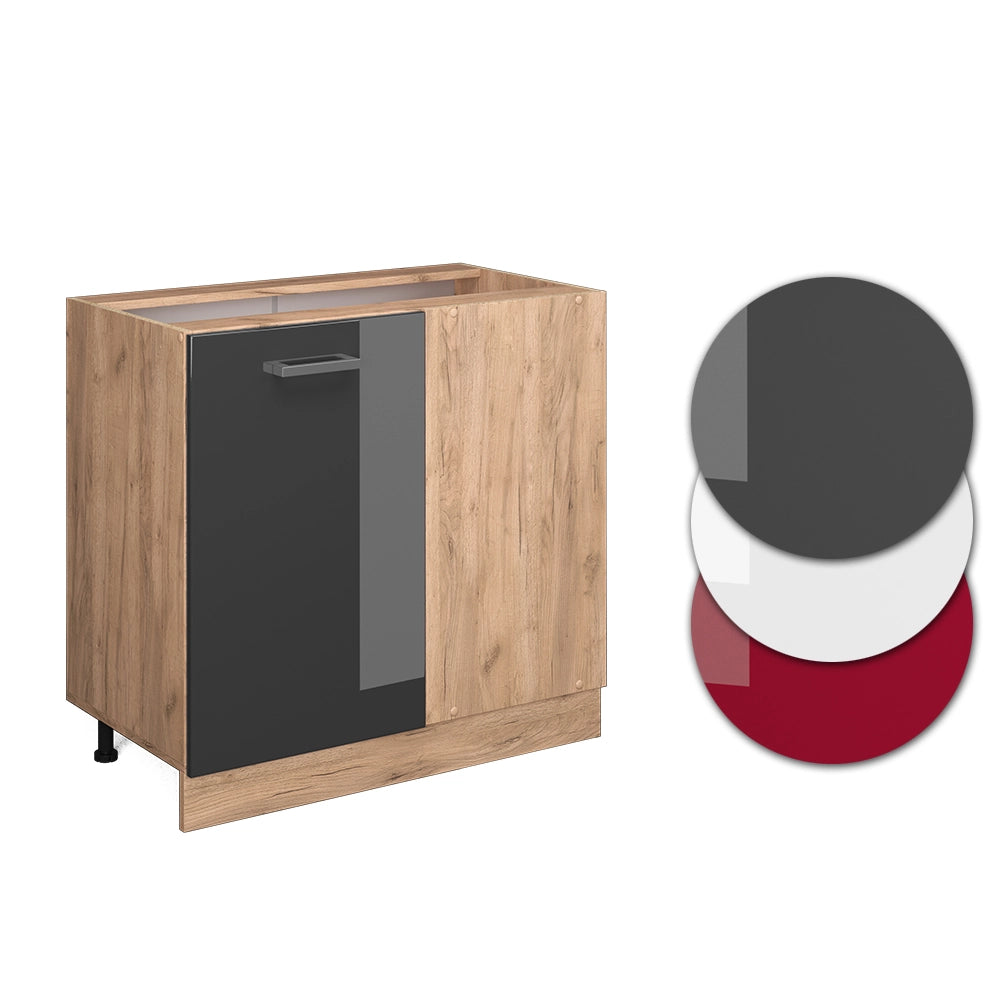 Vicco Mobile ad angolo cucina Antracite lucido 86 cm PL Marmo