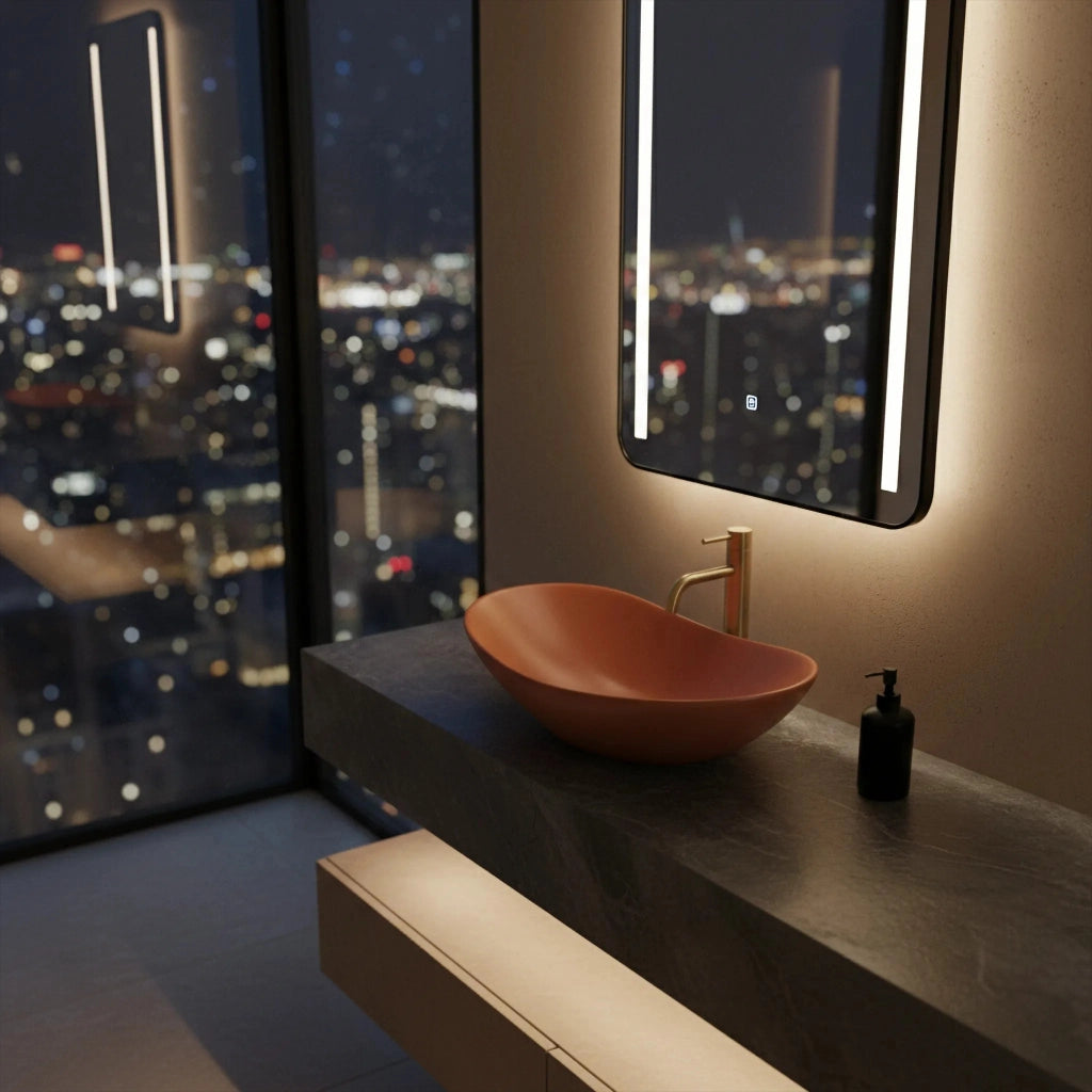 Lavabo Da Appoggio Rea Royal Cinnamon Matt